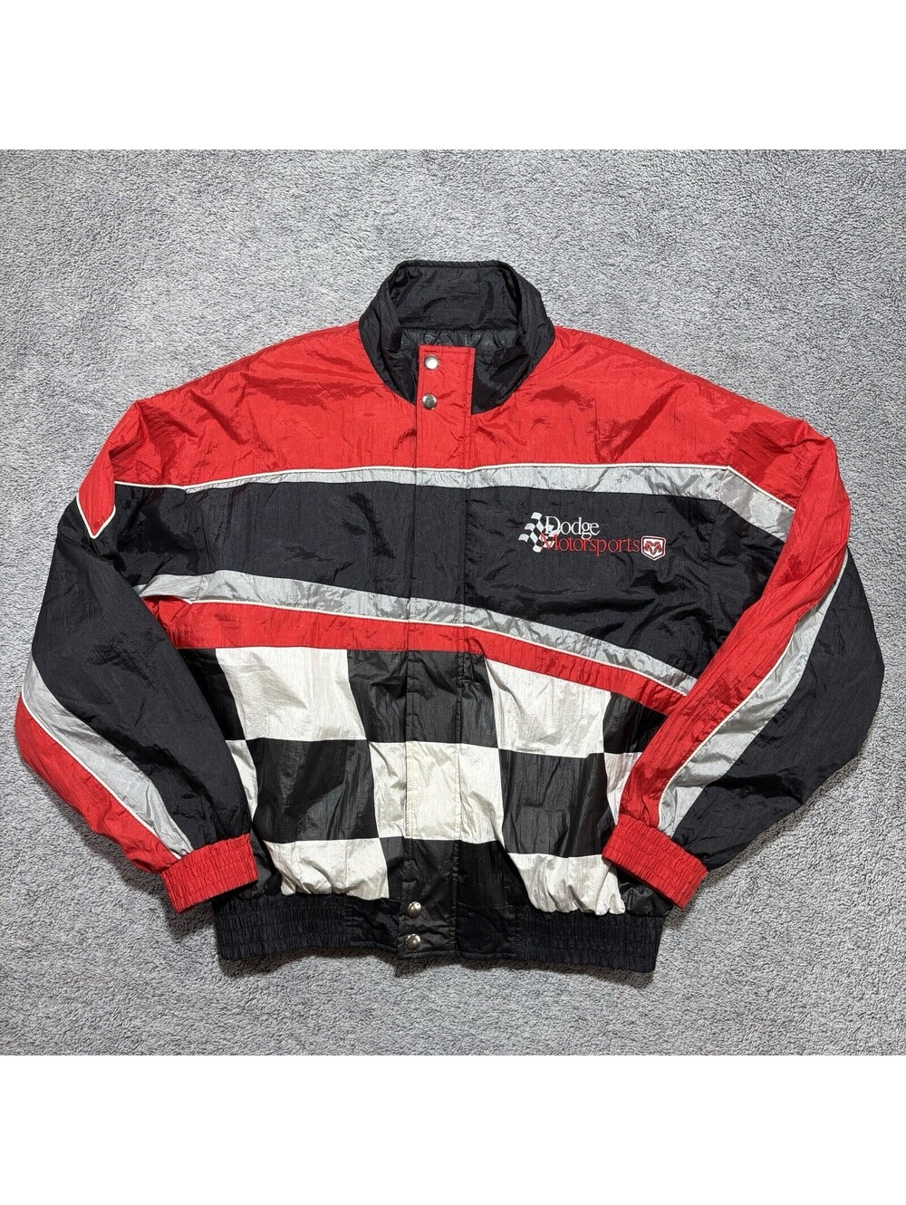 Vintage Dodge Motorsports Racing Champions Flag Designed Jacket Men’s Large